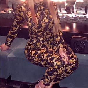 Black and gold jumpsuit